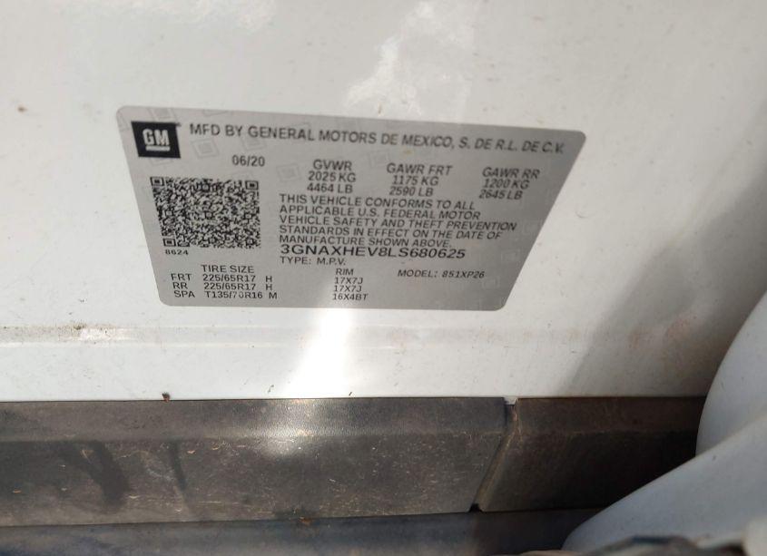 Photo 9 of 2020 Chevrolet Equinox FWD LS (VIN 3GNAXHEV8LS680625)