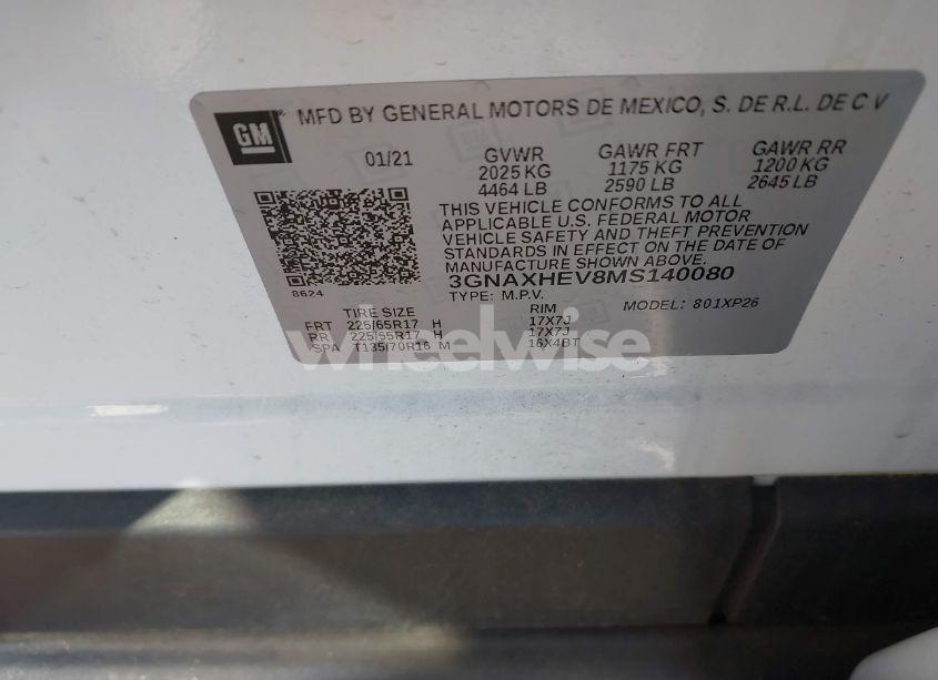 Photo 9 of 2021 Chevrolet Equinox FWD LS (VIN 3GNAXHEV8MS140080)