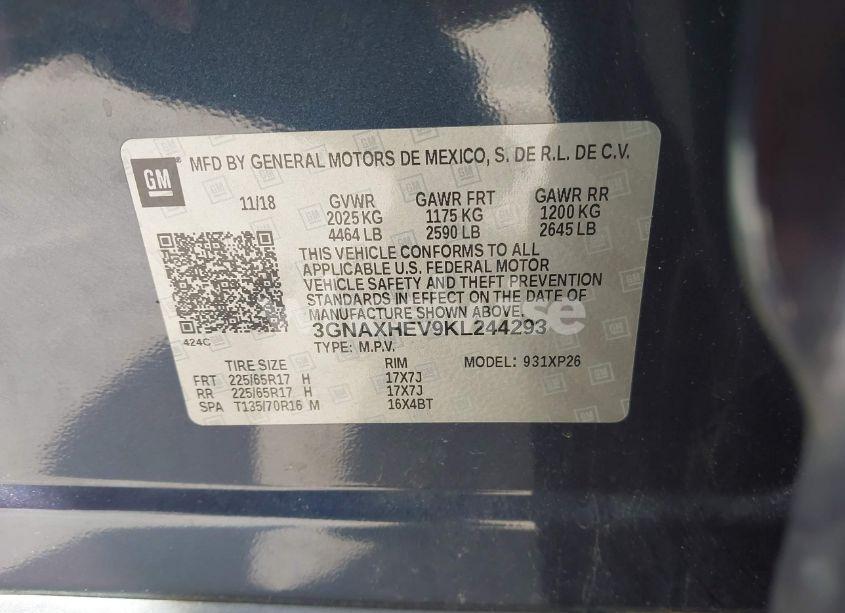 Photo 9 of 2019 Chevrolet Equinox LS (VIN 3GNAXHEV9KL244293)