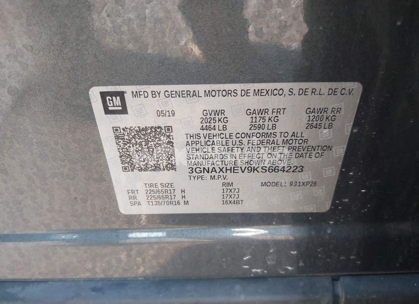 Photo 9 of 2019 Chevrolet Equinox LS (VIN 3GNAXHEV9KS664223)