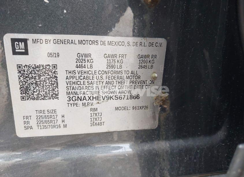 Photo 9 of 2019 Chevrolet Equinox LS (VIN 3GNAXHEV9KS671866)