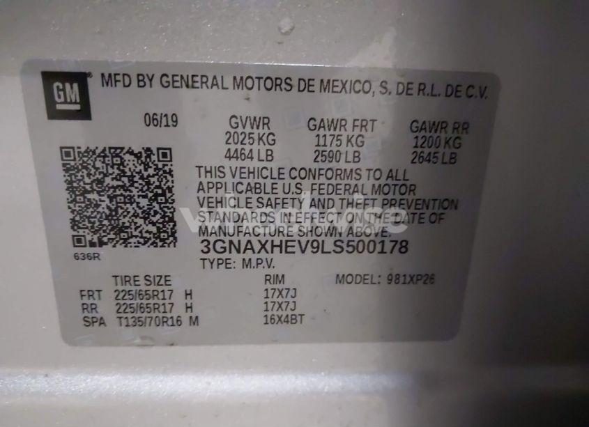 Photo 9 of 2020 Chevrolet Equinox FWD LS (VIN 3GNAXHEV9LS500178)