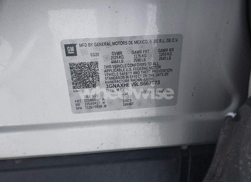 Photo 9 of 2020 Chevrolet Equinox FWD LS (VIN 3GNAXHEV9LS667673)