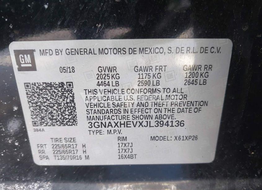 Photo 9 of 2018 Chevrolet Equinox LS (VIN 3GNAXHEVXJL394136)