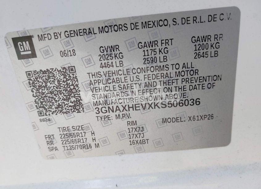 Photo 9 of 2019 Chevrolet Equinox LS (VIN 3GNAXHEVXKS506036)