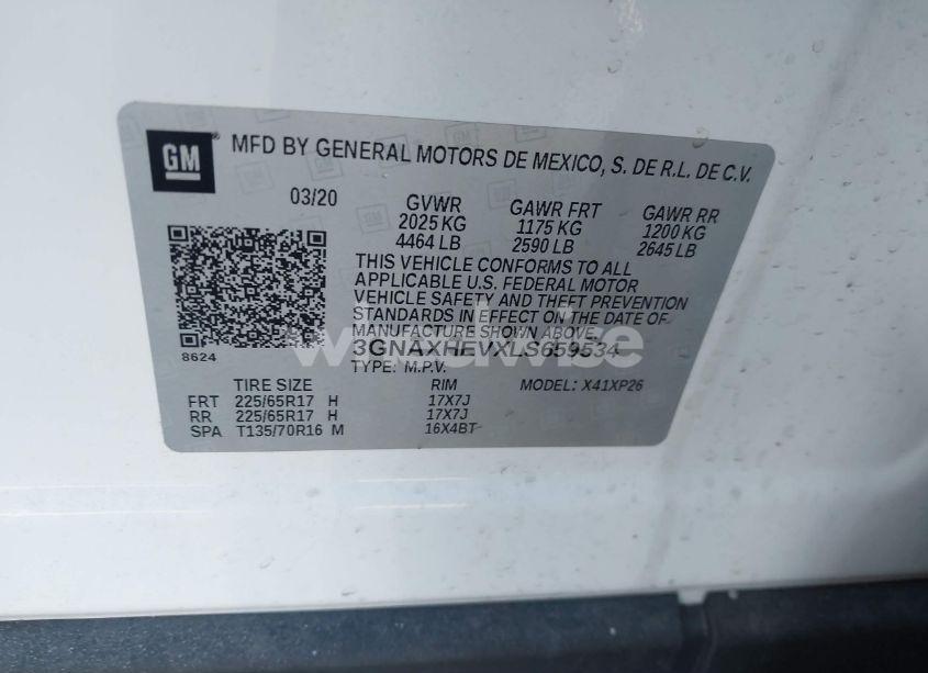 Photo 9 of 2020 Chevrolet Equinox FWD LS (VIN 3GNAXHEVXLS659534)