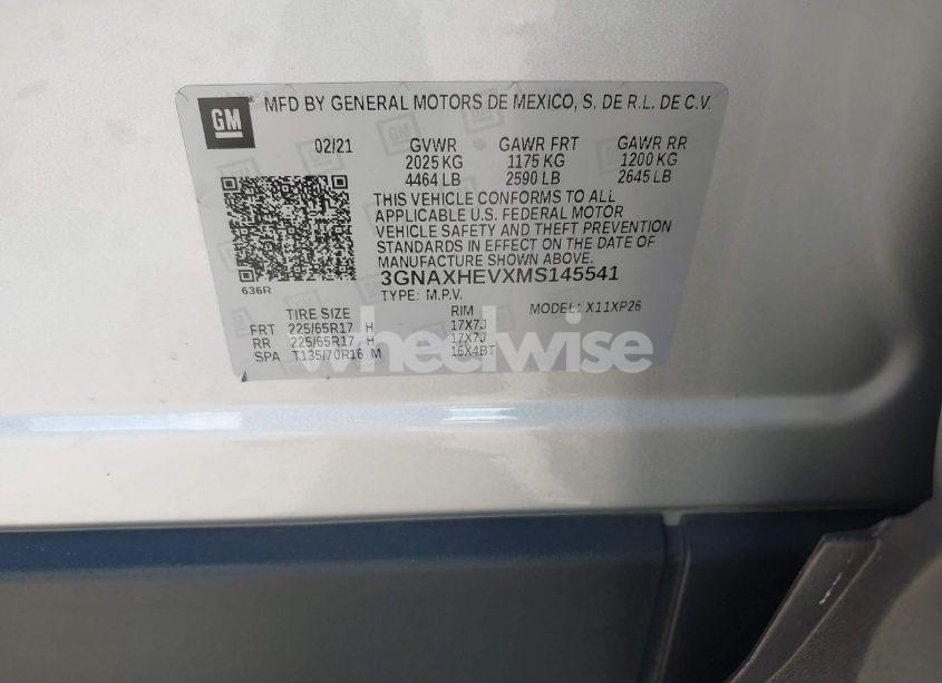 Photo 9 of 2021 Chevrolet Equinox FWD LS (VIN 3GNAXHEVXMS145541)