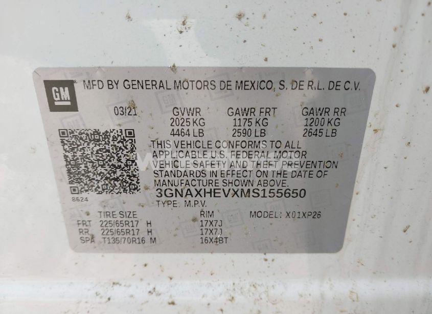 Photo 9 of 2021 Chevrolet Equinox FWD LS (VIN 3GNAXHEVXMS155650)