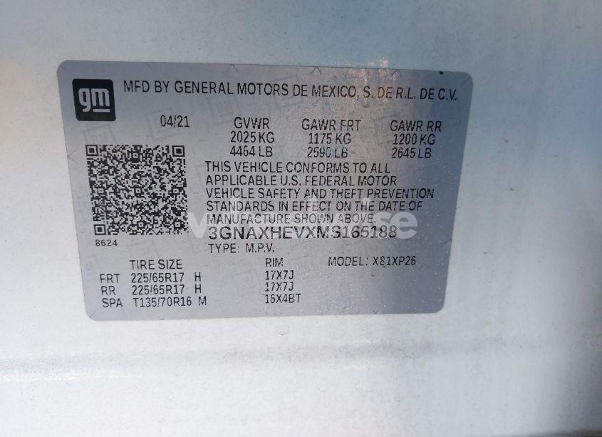 Photo 9 of 2021 Chevrolet Equinox FWD LS (VIN 3GNAXHEVXMS165188)