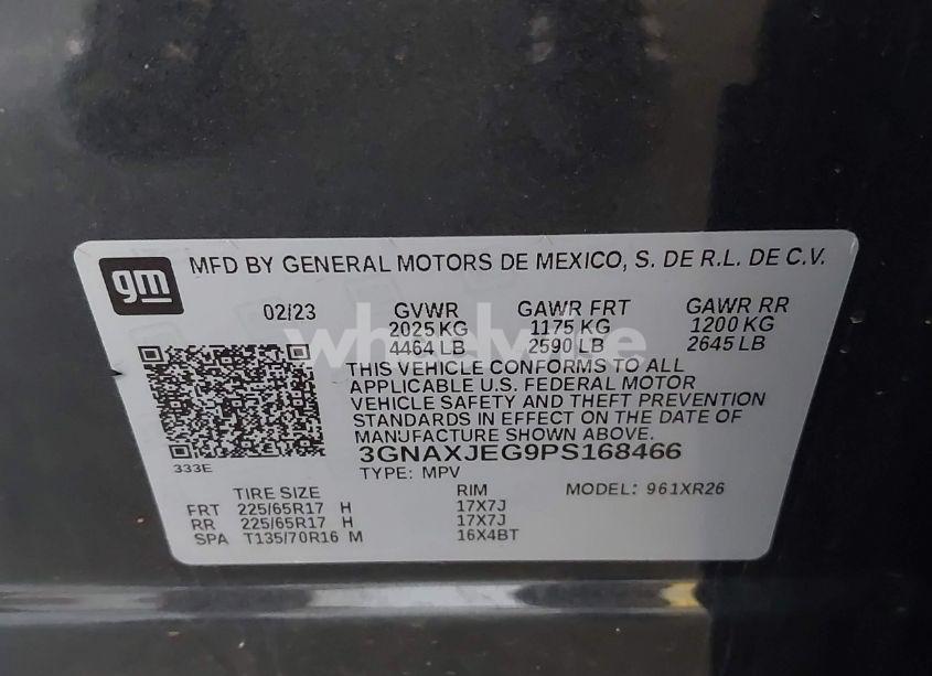 Photo 9 of 2023 Chevrolet Equinox FWD 2FL (VIN 3GNAXJEG9PS168466)