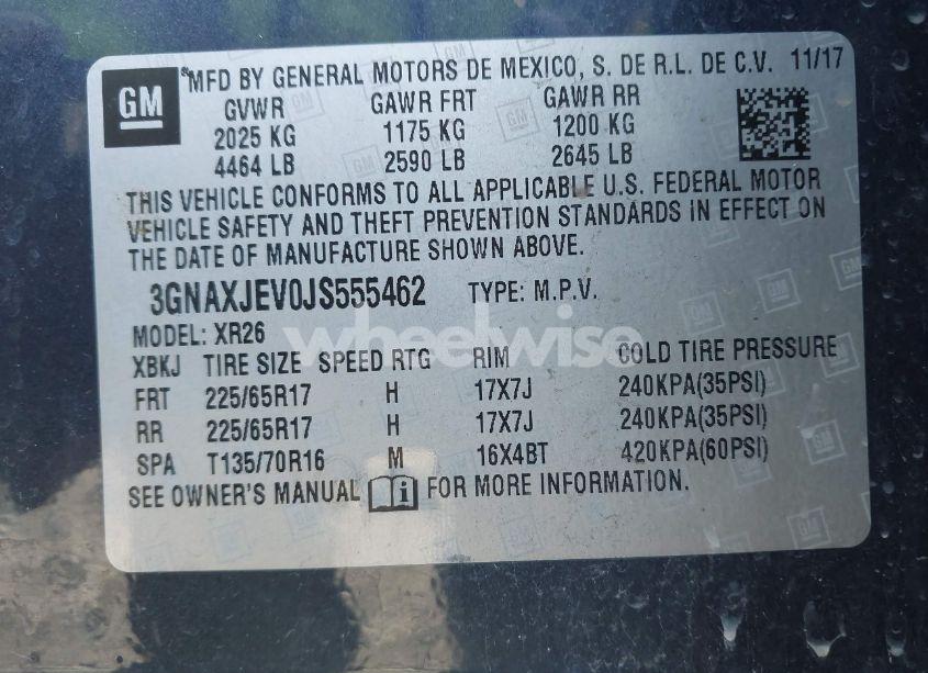 Photo 9 of 2018 Chevrolet Equinox LT (VIN 3GNAXJEV0JS555462)