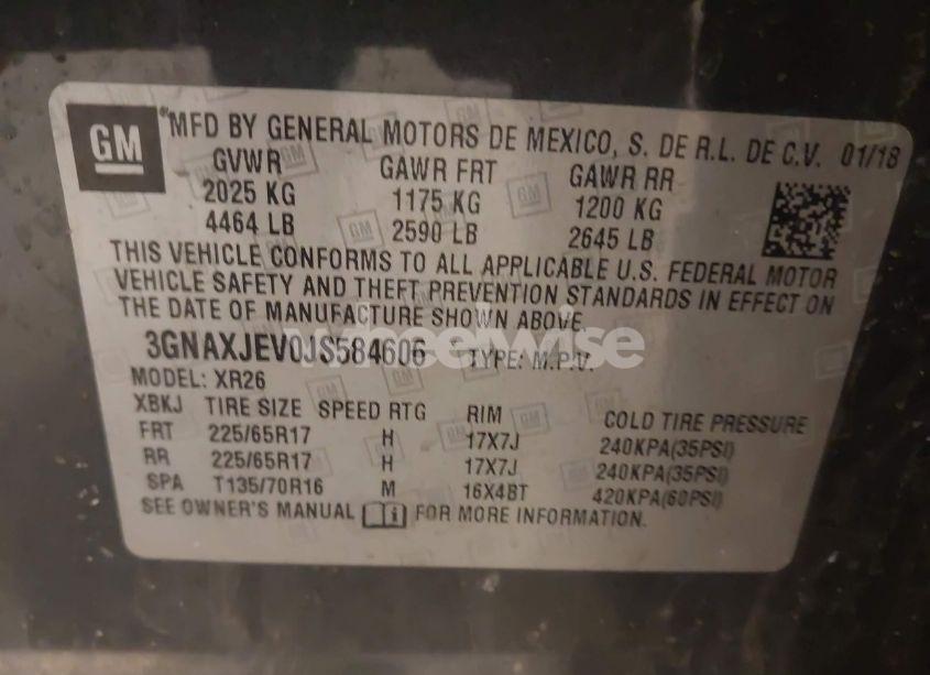 Photo 9 of 2018 Chevrolet Equinox LT (VIN 3GNAXJEV0JS584606)