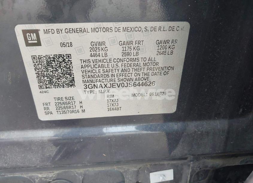 Photo 9 of 2018 Chevrolet Equinox LT (VIN 3GNAXJEV0JS644626)