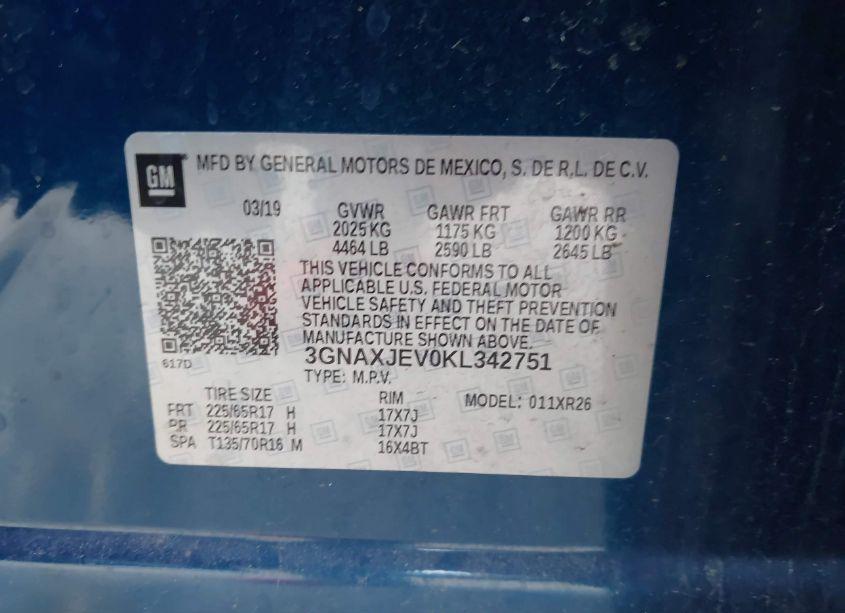 Photo 9 of 2019 Chevrolet Equinox LT (VIN 3GNAXJEV0KL342751)