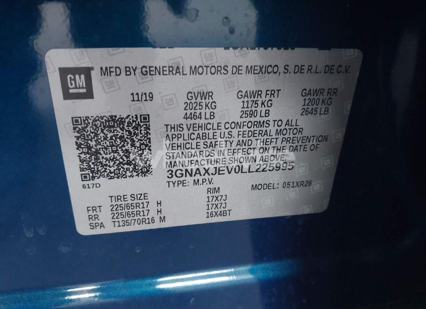 Photo 9 of 2020 Chevrolet Equinox FWD 2FL (VIN 3GNAXJEV0LL225995)