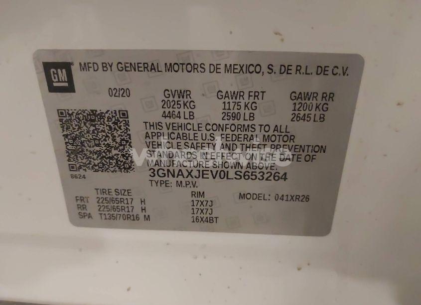 Photo 9 of 2020 Chevrolet Equinox FWD 2FL (VIN 3GNAXJEV0LS653264)