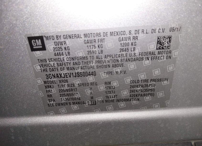 Photo 9 of 2018 Chevrolet Equinox LT (VIN 3GNAXJEV1JS500440)