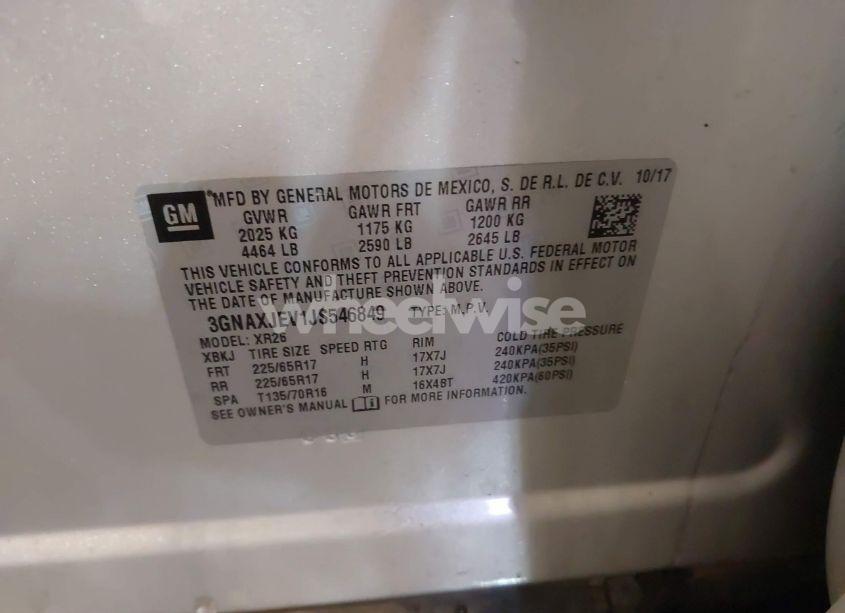 Photo 9 of 2018 Chevrolet Equinox LT (VIN 3GNAXJEV1JS546849)