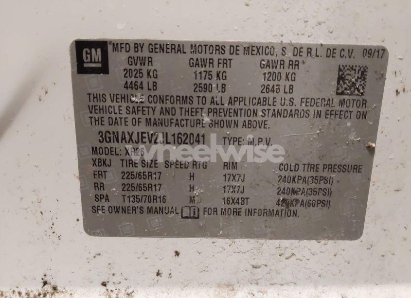 Photo 9 of 2018 Chevrolet Equinox LT (VIN 3GNAXJEV2JL162041)