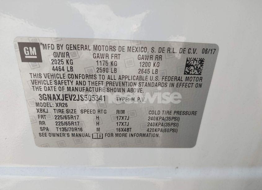 Photo 9 of 2018 Chevrolet Equinox LT (VIN 3GNAXJEV2JS505341)