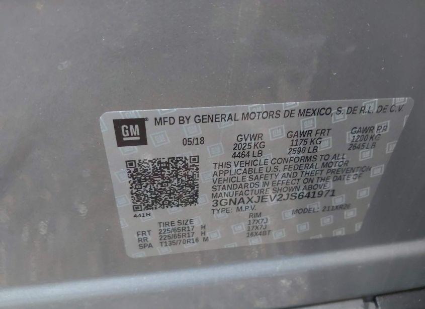 Photo 9 of 2018 Chevrolet Equinox LT (VIN 3GNAXJEV2JS641971)