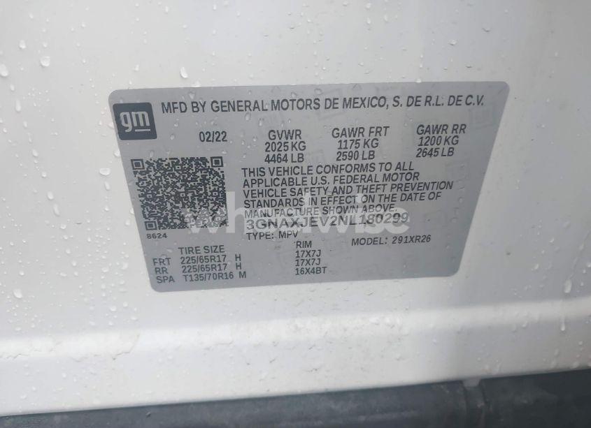 Photo 9 of 2022 Chevrolet Equinox FWD 2FL (VIN 3GNAXJEV2NL180299)