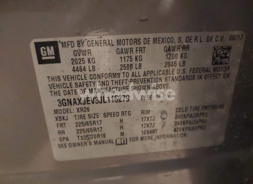 Photo 9 of 2018 Chevrolet Equinox LT (VIN 3GNAXJEV3JL116279)