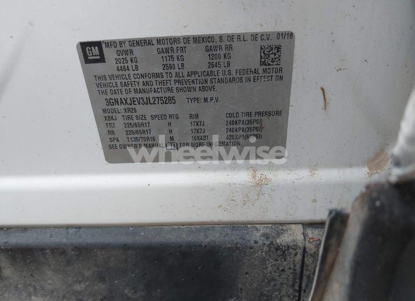 Photo 9 of 2018 Chevrolet Equinox LT (VIN 3GNAXJEV3JL275285)