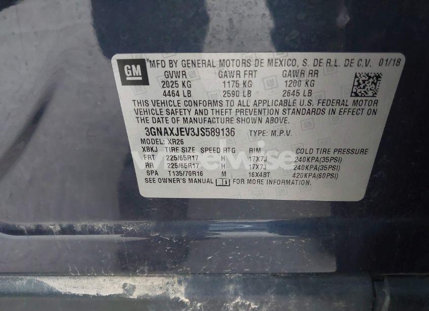 Photo 9 of 2018 Chevrolet Equinox LT (VIN 3GNAXJEV3JS589136)