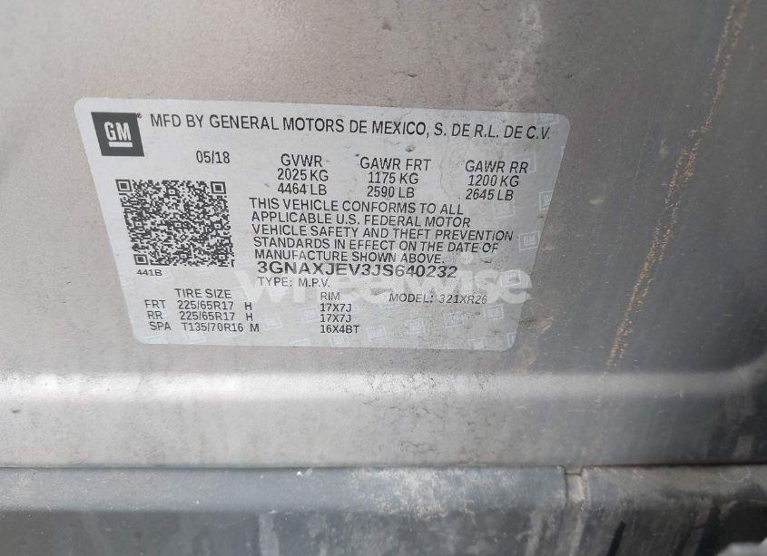 Photo 9 of 2018 Chevrolet Equinox LT (VIN 3GNAXJEV3JS640232)