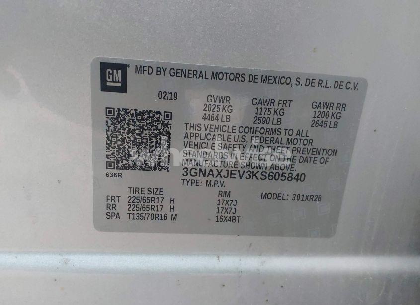 Photo 9 of 2019 Chevrolet Equinox LT (VIN 3GNAXJEV3KS605840)