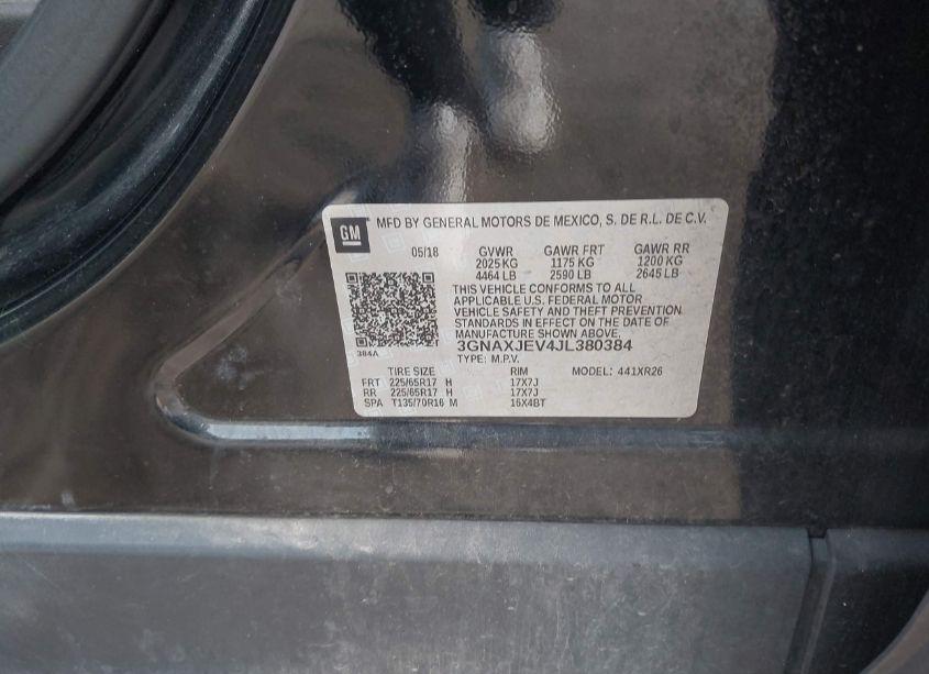 Photo 9 of 2018 Chevrolet Equinox LT (VIN 3GNAXJEV4JL380384)