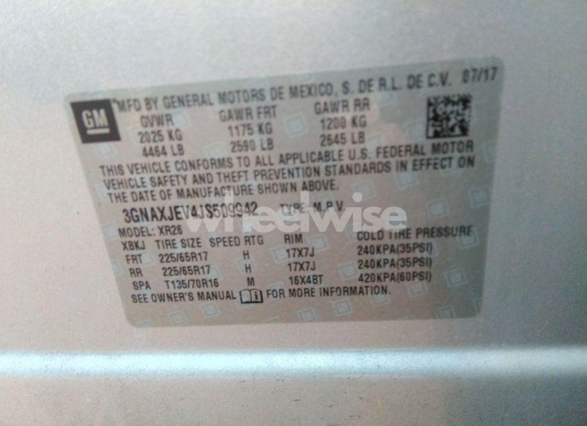 Photo 9 of 2018 Chevrolet Equinox LT (VIN 3GNAXJEV4JS509942)