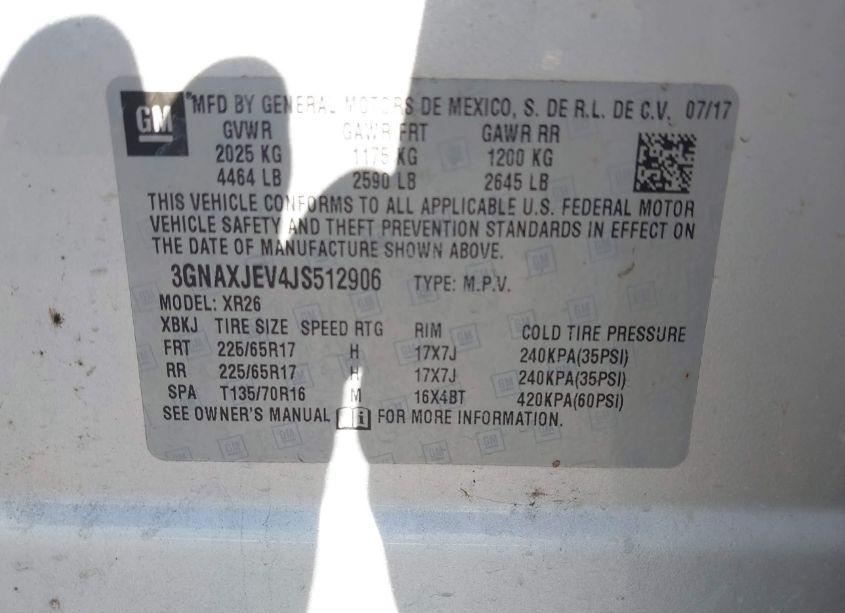 Photo 9 of 2018 Chevrolet Equinox LT (VIN 3GNAXJEV4JS512906)