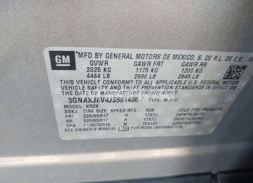 Photo 9 of 2018 Chevrolet Equinox LT (VIN 3GNAXJEV4JS581496)