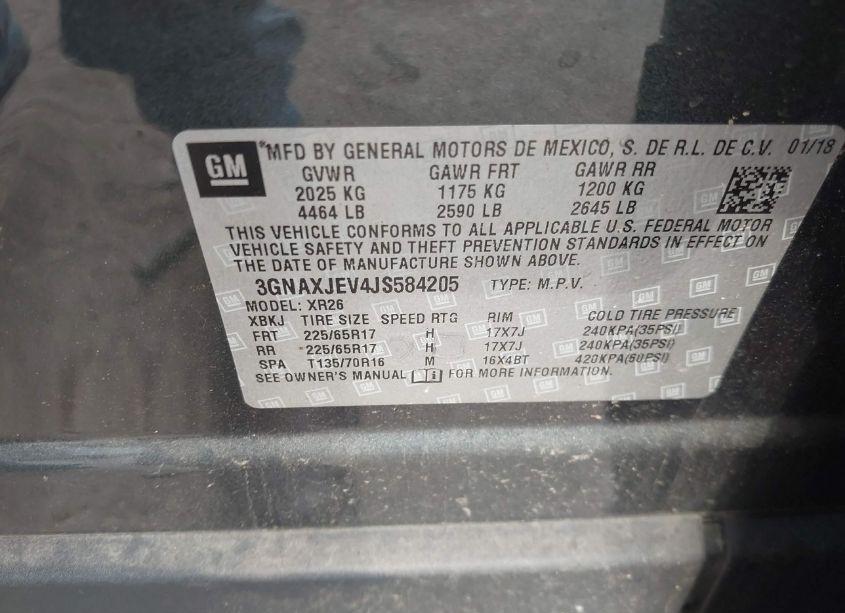 Photo 9 of 2018 Chevrolet Equinox LT (VIN 3GNAXJEV4JS584205)