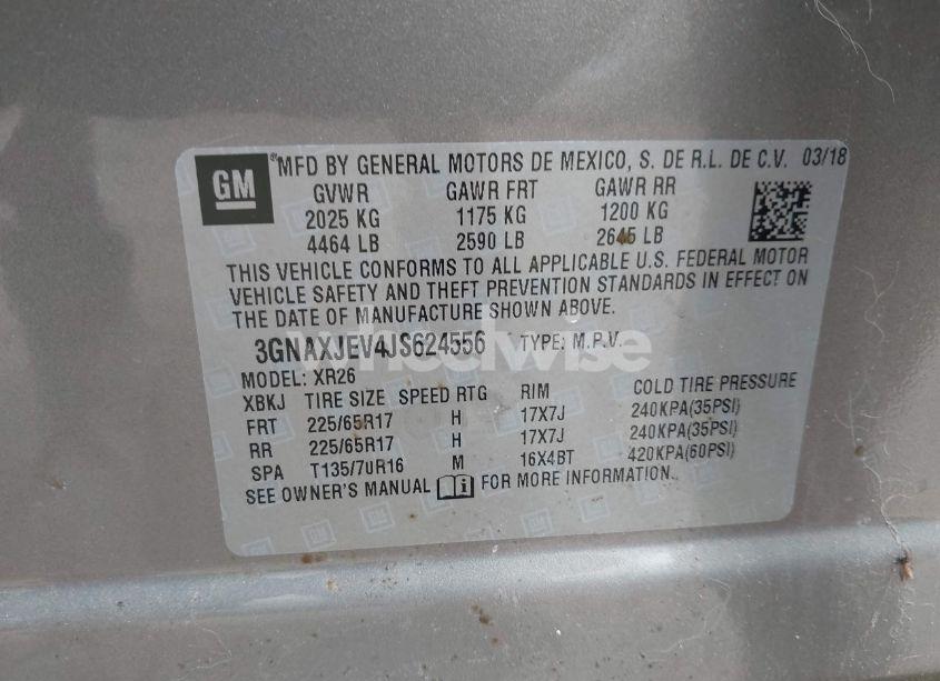 Photo 9 of 2018 Chevrolet Equinox LT (VIN 3GNAXJEV4JS624556)