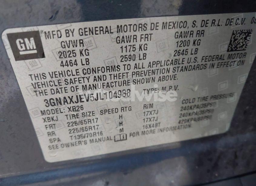 Photo 9 of 2018 Chevrolet Equinox LT (VIN 3GNAXJEV5JL104988)