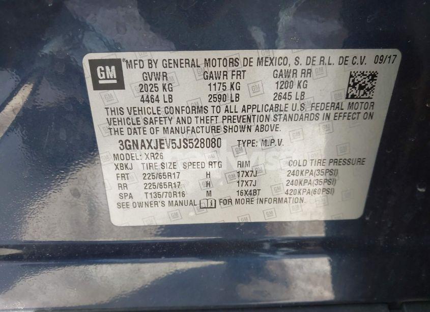 Photo 9 of 2018 Chevrolet Equinox LT (VIN 3GNAXJEV5JS528080)