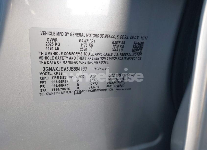 Photo 9 of 2018 Chevrolet Equinox LT (VIN 3GNAXJEV5JS564190)