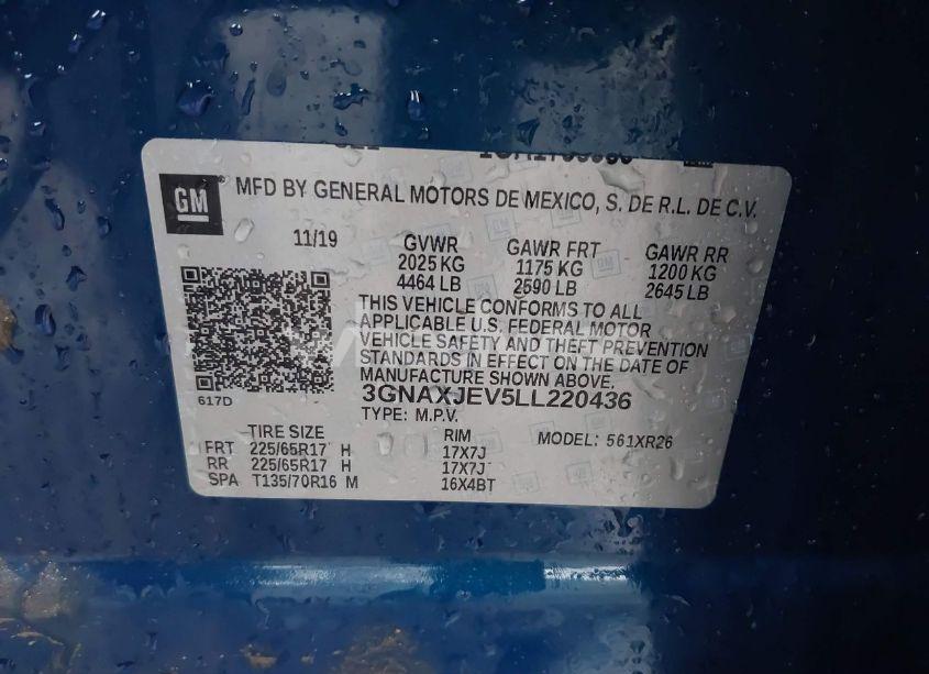 Photo 9 of 2020 Chevrolet Equinox FWD 2FL (VIN 3GNAXJEV5LL220436)