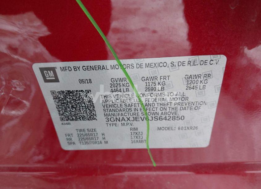 Photo 9 of 2018 Chevrolet Equinox LT (VIN 3GNAXJEV6JS642850)