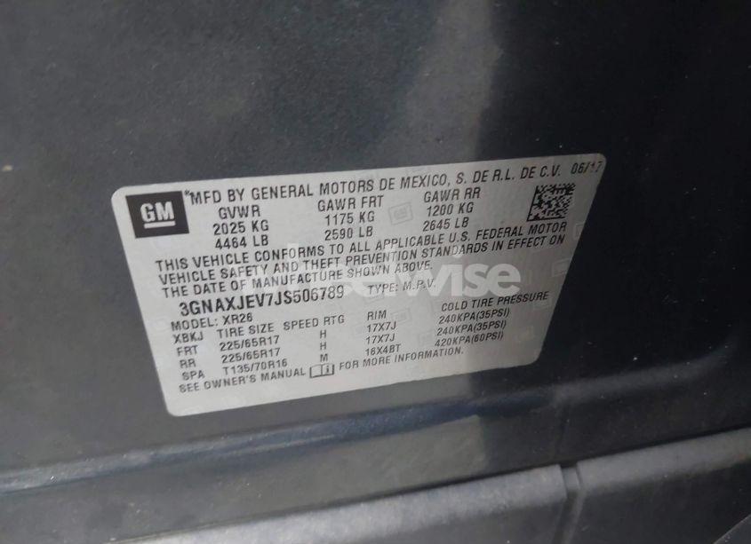 Photo 9 of 2018 Chevrolet Equinox LT (VIN 3GNAXJEV7JS506789)