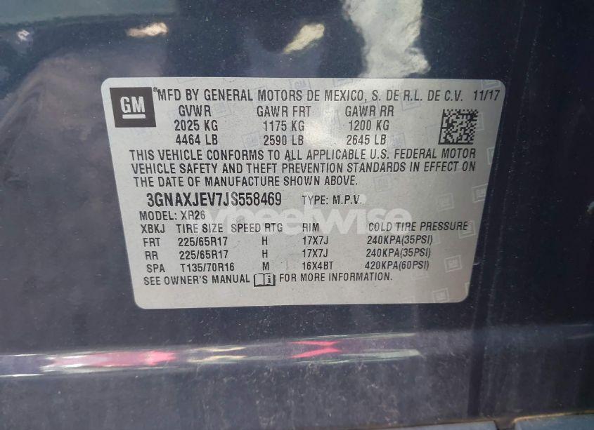 Photo 9 of 2018 Chevrolet Equinox LT (VIN 3GNAXJEV7JS558469)