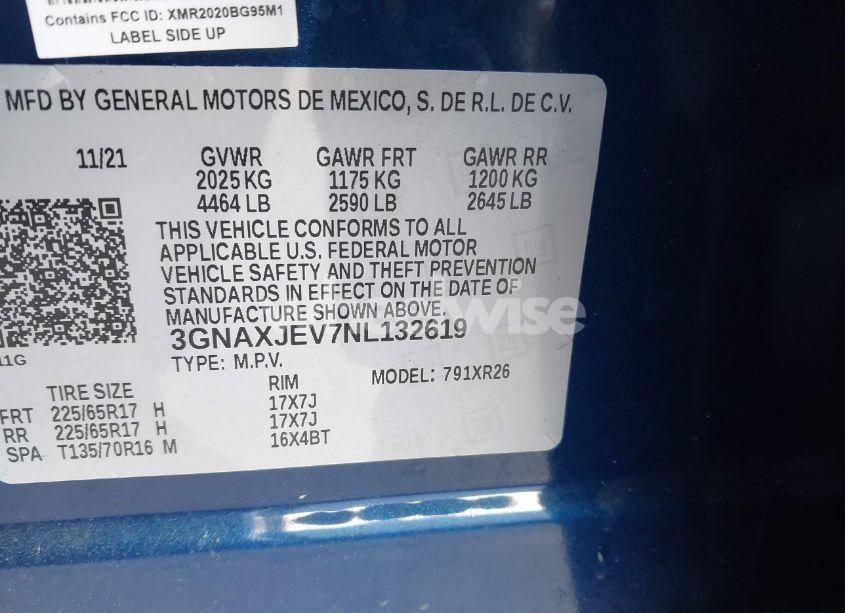 Photo 9 of 2022 Chevrolet Equinox FWD 2FL (VIN 3GNAXJEV7NL132619)