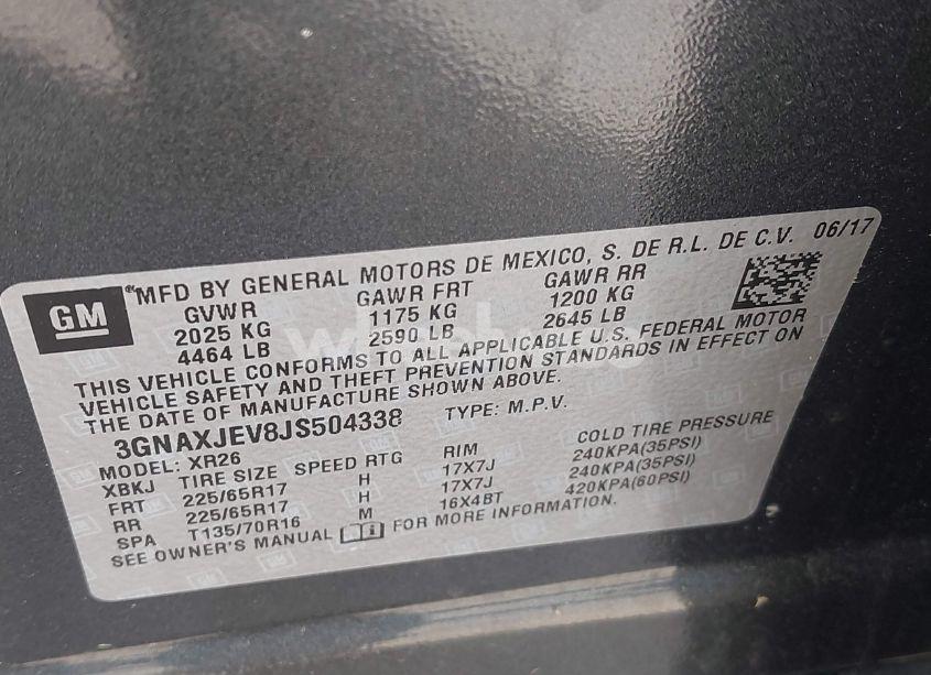 Photo 9 of 2018 Chevrolet Equinox LT (VIN 3GNAXJEV8JS504338)