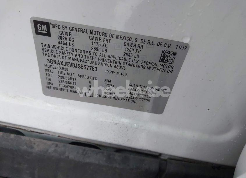 Photo 9 of 2018 Chevrolet Equinox LT (VIN 3GNAXJEV8JS557783)