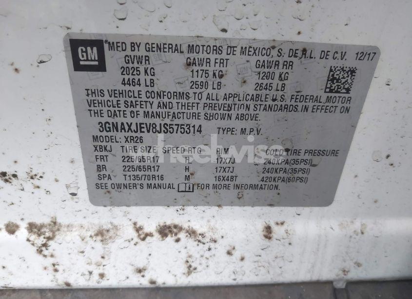 Photo 9 of 2018 Chevrolet Equinox LT (VIN 3GNAXJEV8JS575314)