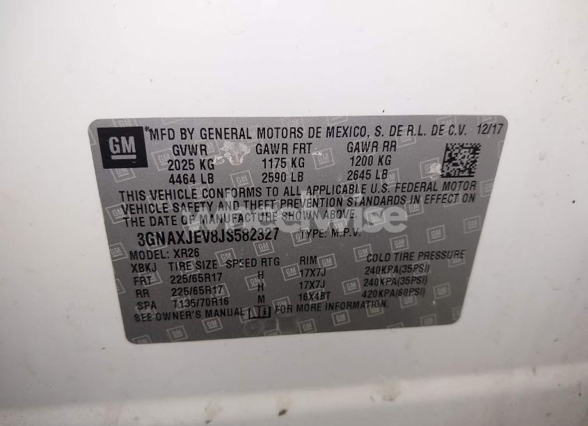 Photo 9 of 2018 Chevrolet Equinox LT (VIN 3GNAXJEV8JS582327)