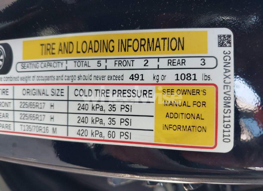 Photo 9 of 2021 Chevrolet Equinox FWD 2FL (VIN 3GNAXJEV8MS119110)